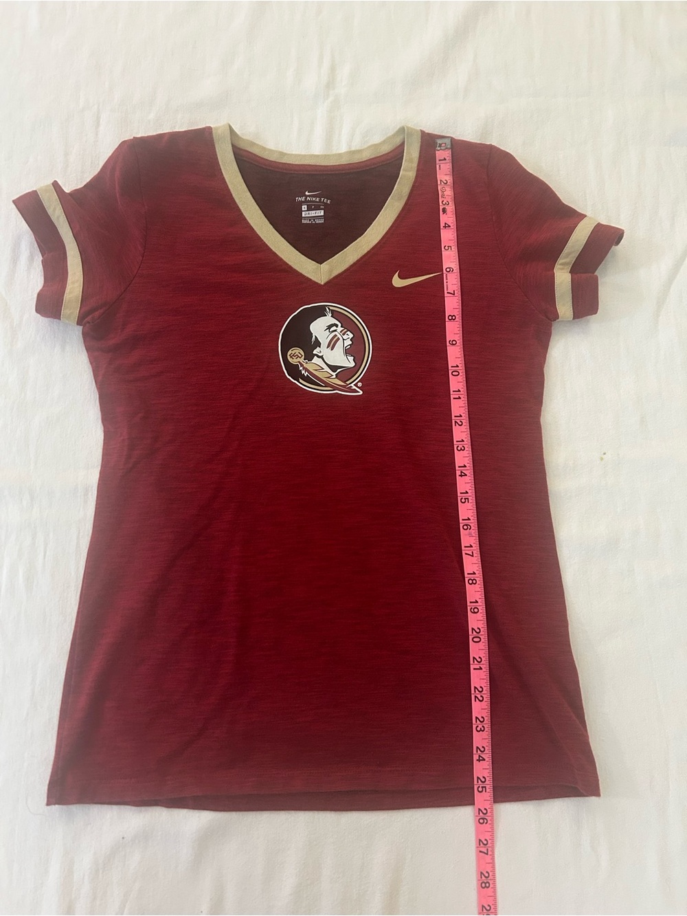 Nike Dri-FIT Florida State Seminoles FSU Womens Small V Neck T Shirt Garnet - Picture 6 of 6